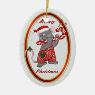 Muis Tunes Santa Keramisch Ornament