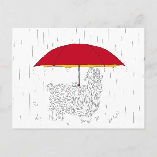 Muis Umbrella voor geiten Briefkaart (Voorkant)