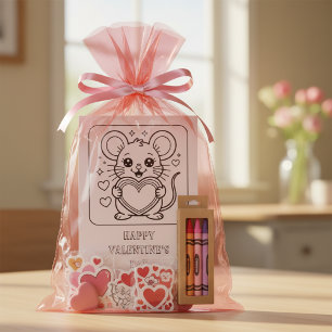 Muis Valentijnsdag Kleurplaat voor Studenten Briefkaart