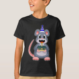 Muis verjaardag kaars taart t-shirt