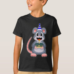 Muis verjaardag kaars taart t-shirt