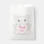 Muis Verjaardagsfeestje Roze Bedankzakje (Voorkant)