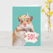 Muis Vijftig En Fabulous Verjaardag Kaart (Gele Bloem)