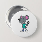 Muis Voetbal Soccer Ronde Button 7,6 Cm (Voorkant /achterkant)