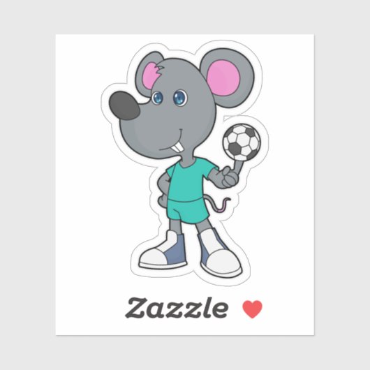 Muis Voetbal Soccer Sticker (Vel)