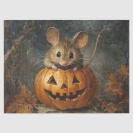 Muis voor decoupage met pompoen voor Halloween Tissuepapier