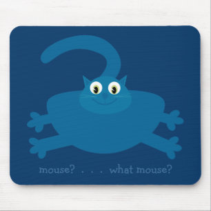 Muis? Welke muis? Blue Cartoon Fat Cat Muismat