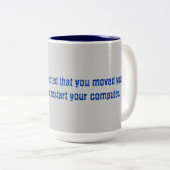 Muisbewegende foutcode tweekleurige koffiemok (Voorkant rechts)