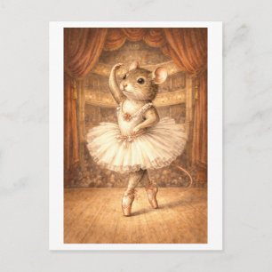 Muiscarrière als ballerina briefkaart