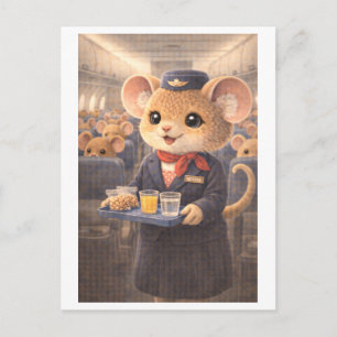 Muiscarrière als stewardess briefkaart