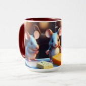 Muisfamilie aan de eettafel mok (Voorkant links)