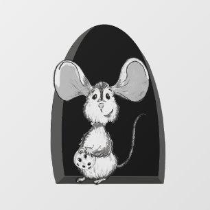 Muisgat met koekje raamsticker