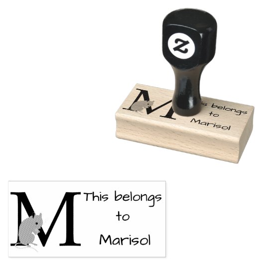 MuisInitiaal Rubberstempel (Gestempeld)