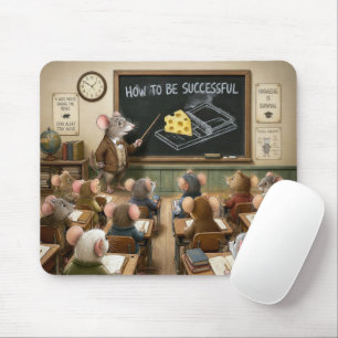 Muisjes die in een klaslokaal zitten muismat