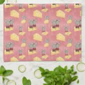 Muisjes met een grappig en kitscherig familiemotie theedoek (Gevouwen)