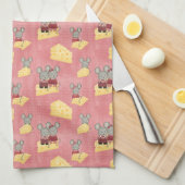 Muisjes met een grappig en kitscherig familiemotie theedoek (Quarter Fold)