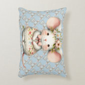 Muisjurkje met bloemen Bloemenkroon Accent Kussen (Voorkant(Verticaal))