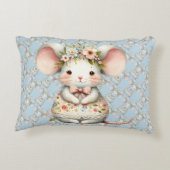 Muisjurkje met bloemen Bloemenkroon Accent Kussen (Achterkant)