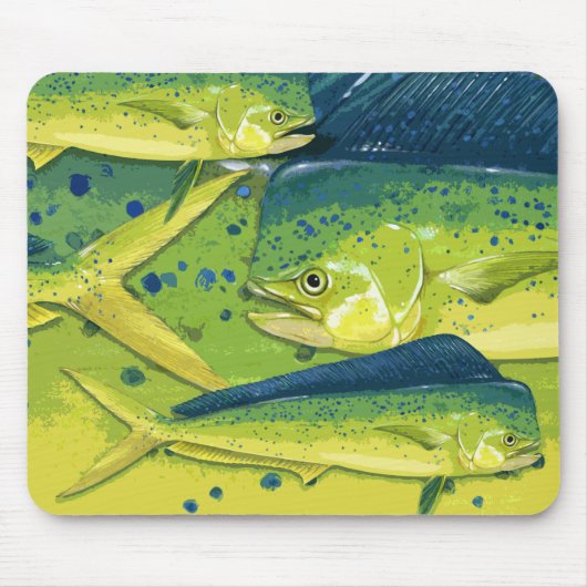 Muiskussen voor dolfijnvissen (mahi mahi) muismat (Voorkant)
