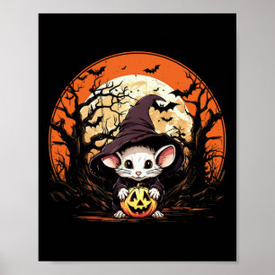 Muisliefhebber Halloween Spooky Ghost kostuumstijl Poster