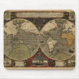 Muismat "1595 Hondius Worlde Map"
