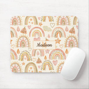 Muismat Aangepaste naam Monogram Gift Boho Rainbow