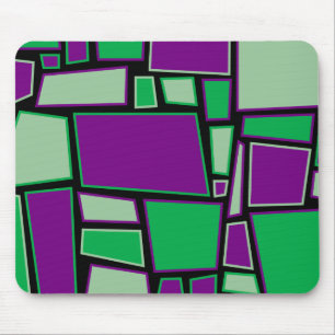 Muismat, abstract vierkant, paars, groen muismat