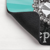 Muismat Aqua en Black Damask Diamond Rhinestone (Hoek)