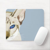 Muismat blauw-geoogste kat (Met muis)