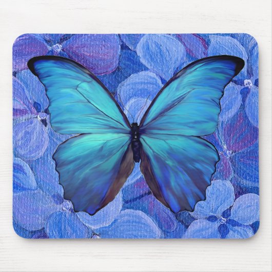 Muismat - Blue Morpho/Hydrangea (Voorkant)