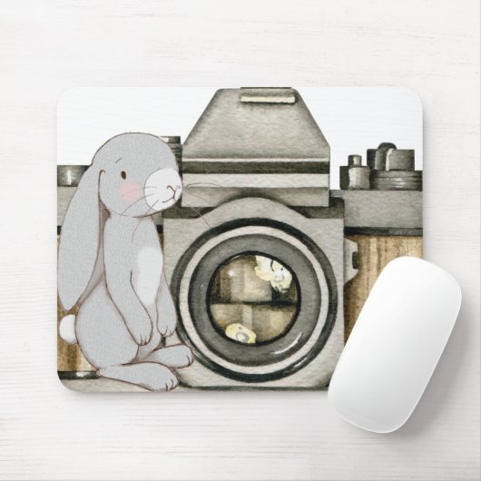 Muismat  camera & bunny (Met muis)