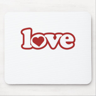 Muismat, Cute Retro Love Design, Rood & Wit Muismat