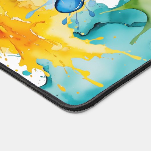 Muismat & Desk Mat met Waterverf Abstracte Vlek (Hoek)