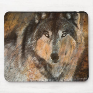 Muismat gekleurd hout Wolf