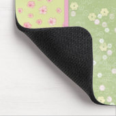 Muismat groene gele roze rozen Mousepad (Hoek)