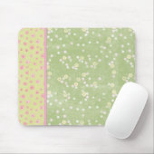 Muismat groene gele roze rozen Mousepad (Met muis)