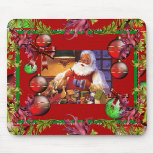 Muismat Kerstmis Vintage Kerstman Rood