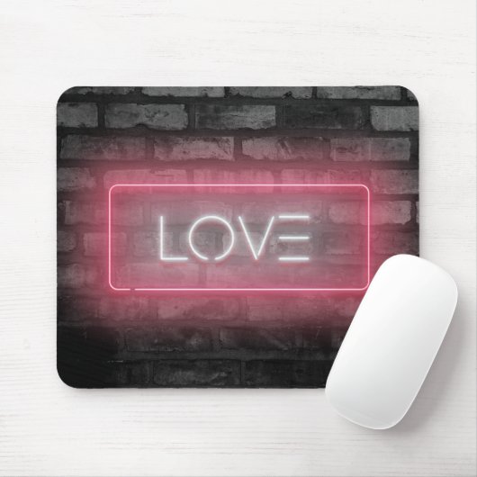 MUISMAT LOVE Pink Neon Sign. (Met muis)