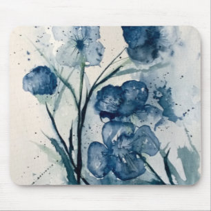 Muismat met het blauwe bloemen schilderen