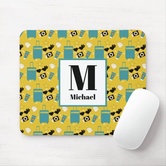 Muismat met leuke zomervakantie-elementen (Met muis)