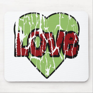 Muismat Schattig Grungy Liefde Hart, Limoengroen