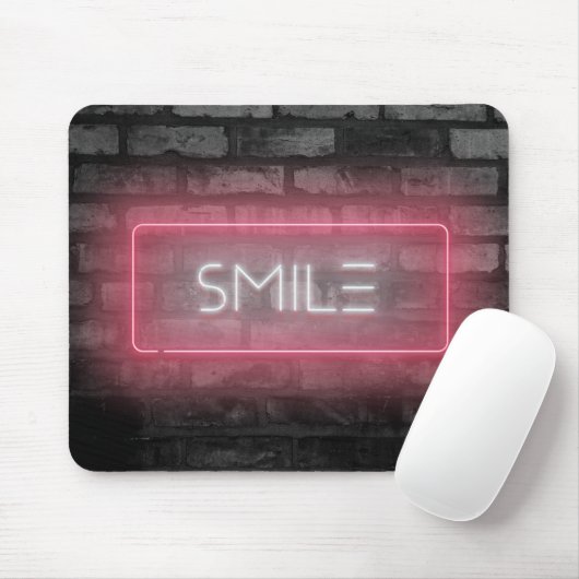 MUISMAT SMILE Pink Neon Sign. (Met muis)