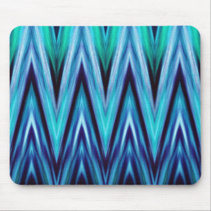 Muismat Tealblauw Abstract Zigzag Ontwerp Sjabloon