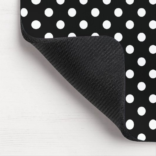 Muismat van het zwarte en witte poka Dots Pattern (Hoek)