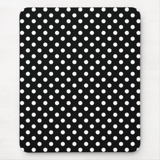 Muismat van het zwarte en witte poka Dots Pattern (Voorkant)