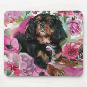 Muismat voor de zwarte en de beige Cavalier Floral