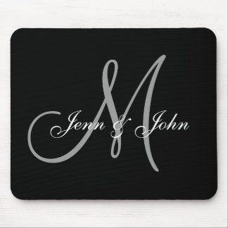 Muismat voor huwelijksmonogram Bride Groom Names