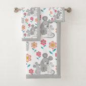 Muismoeder, baby's grijze rand Moederdag Bad Handdoek (Insitu)