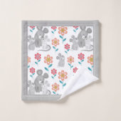 Muismoeder, baby's grijze rand Moederdag Bad Handdoek (Wasdoekje)