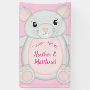Muismuis Baby shower Roze Spandoek